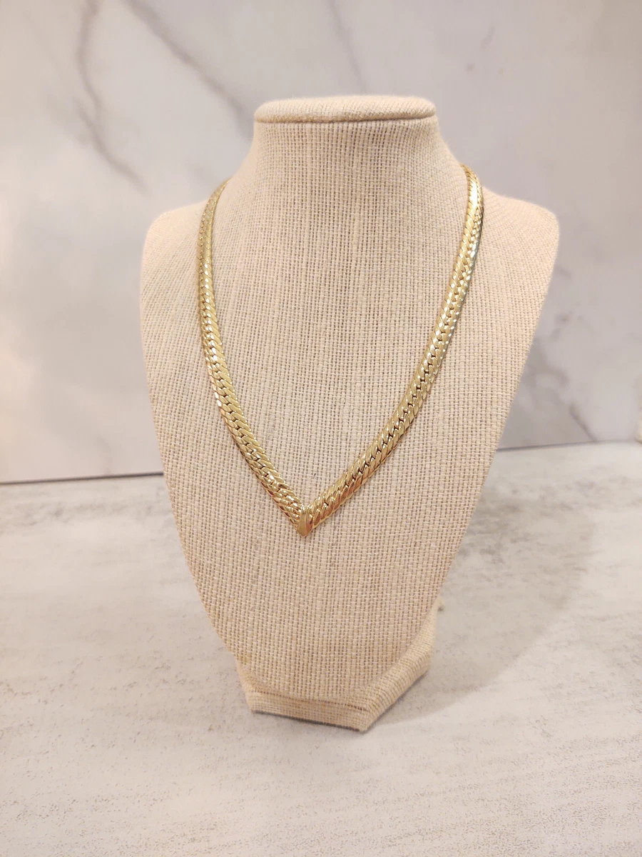 Joan Rivers V Shape Herringbone Necklace Gold Tone Lot Y12 eBay