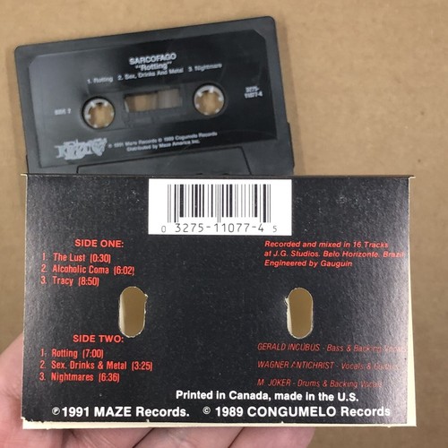 SARCOFAGO Cassette Tape 80s Metal Death ROTTING KRAZE RELEASE SEPULTURA - Picture 4 of 6