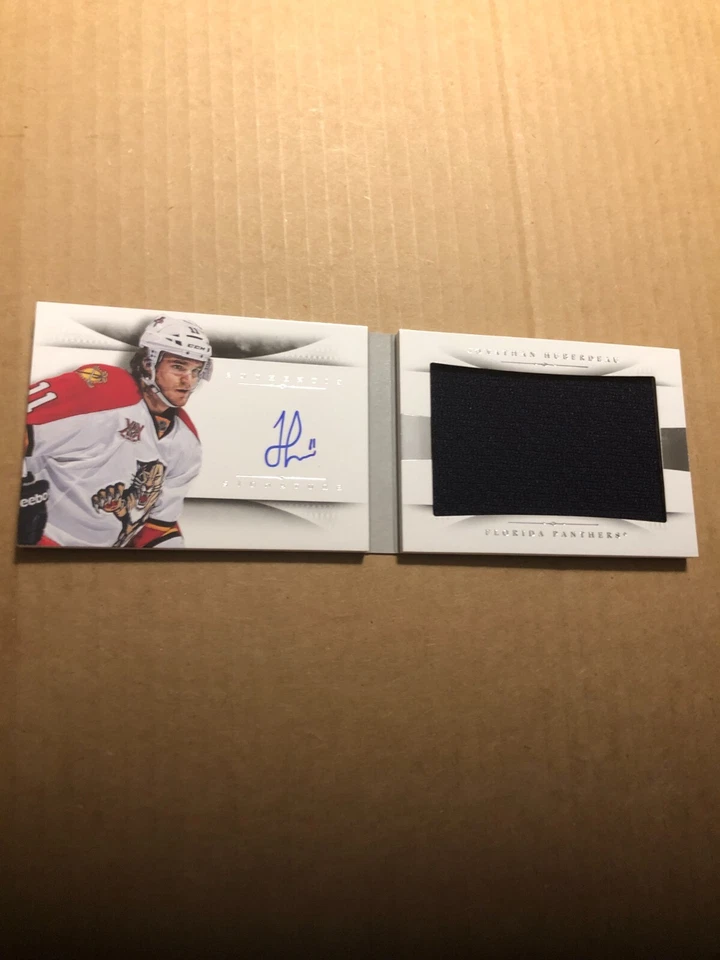 13-14 National Treasures Rookie Jumbo Jersey Booklet Auto Jonathan Huberdeau/75 - Image 3 of 3