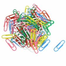 100 Pcs Colorful Metal Office Paper Clip Stationery w Case