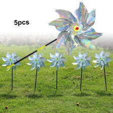 5/10X Bird Repellent Reflective Bird Scarer Windmill High Reflection Pinwheels