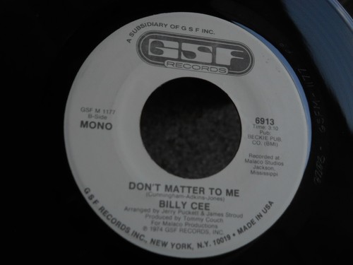 Z26 GSF 6913 PROMO SOUL FUNK BILLY CEE DON'T MATTER TO ME - Picture 3 of 8