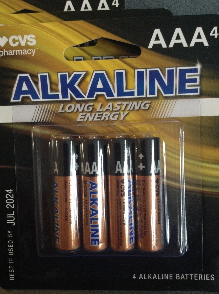 CVS BRAND ALKALINE AAA 4 PACK BATTERIES TOTAL OF 28 BATTERIES EXPIRE 7 2024