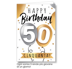Biglietto Auguri 50 Anni Happy Birthday Cinquanta Ebay