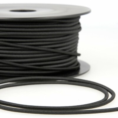 Gummikordel rund - schwarz - 3 mm - pro Meter