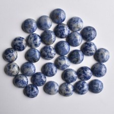 50pcs 14mm Natural Sodalite Stone Round CAB CABOCHON DIY Jewelry No Holes