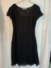 Genny Vintage Sheer Dress By Gianni Versace Beaded Black 8