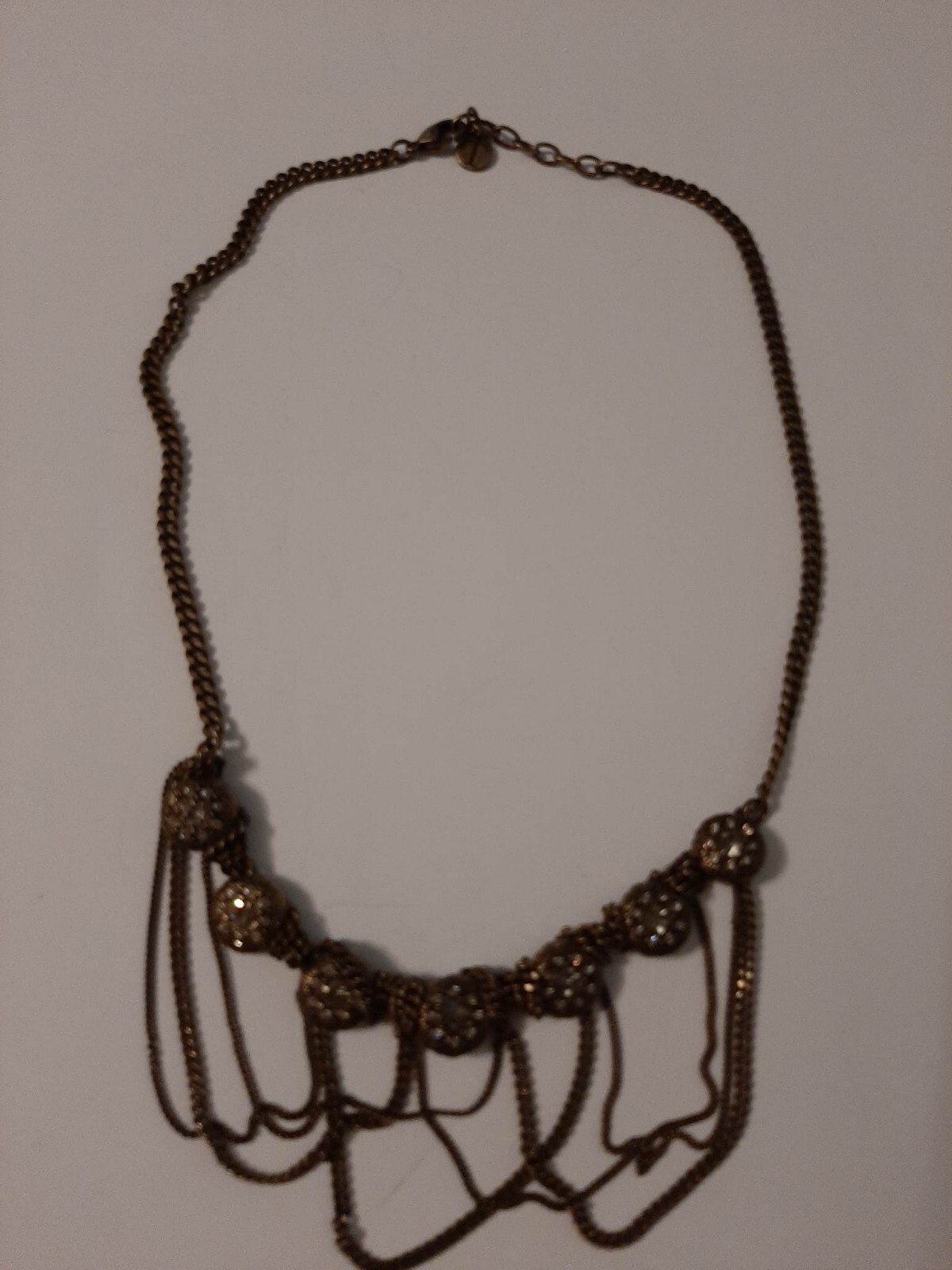 Talbots Necklace Multi-Stranded brass” Statement … - image 1