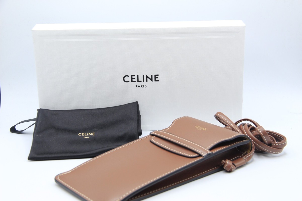 NEW CELINE BROWN LEATHER STRAP POUCH SUNGLASSES EYEGLASSES NEW CELINE BROWN LEATHER STRAP POUCH SUNGLASSES EYEGLASSES