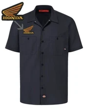 HONDA Gold Wing Retro Patch DICKIES Short Sleeve Mechanic Work Shirt S-5X