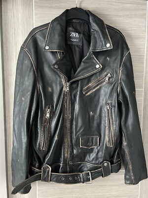 Zara Vintage Biker Jacket Biker Zarah Coat FAUX LEATHER BIKER