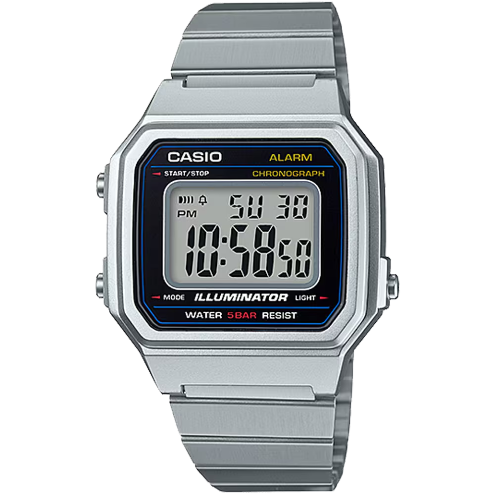 Casio Men's Quartz Illuminator Alarm Silver-tone Bracelet 43mm
