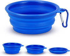 Collapsible Dog Bowl,Portable Travel Dog Bowl with Carabiner,Foldable