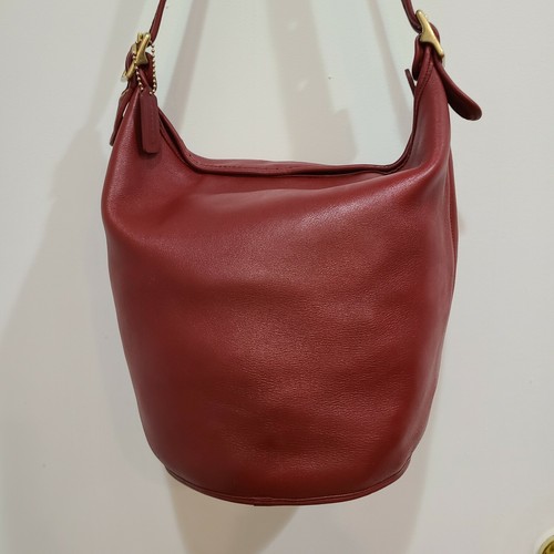 RED LEATHER DUFFLE SAC BAG 9085 | eBay