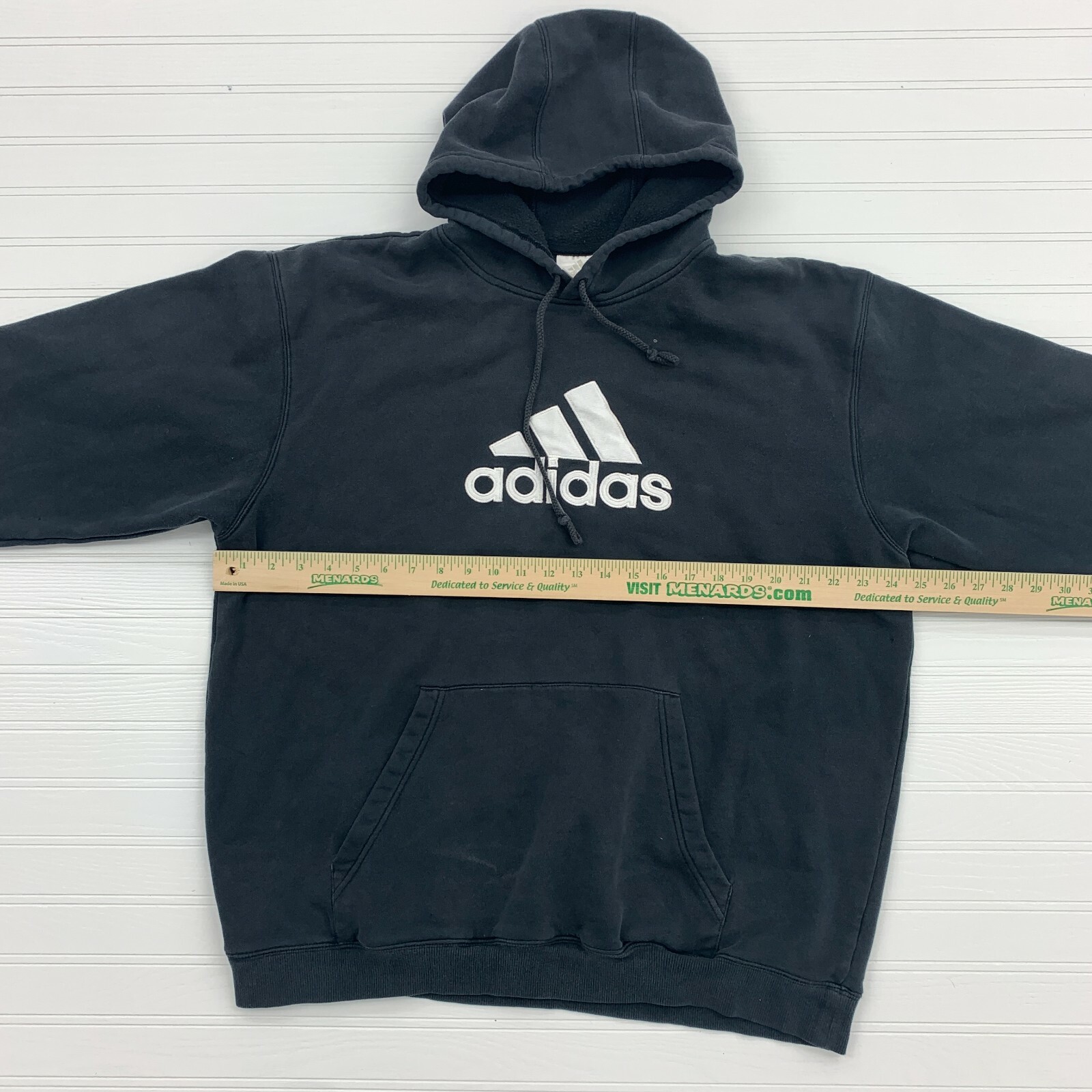 Adidas Logo Black Embroidered Pullover Hoodie Sweatshirt Adult Size L | eBay