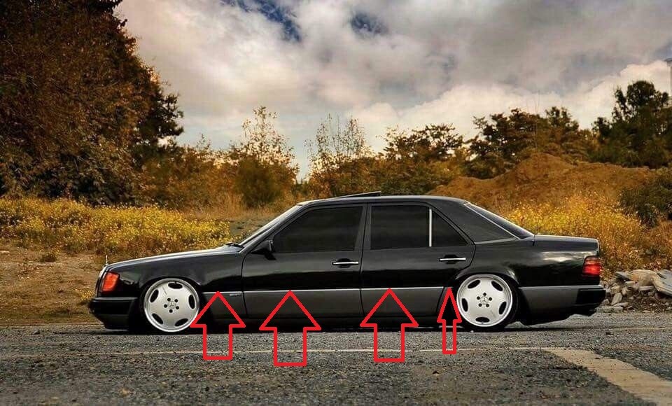 Fit For Mercedes Benz W124 Sedan Door Fender Chrome Trims Set 8