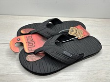Flojos Men's 10 Wave runner Sport 880 Black Flip Flops Sandals NEW