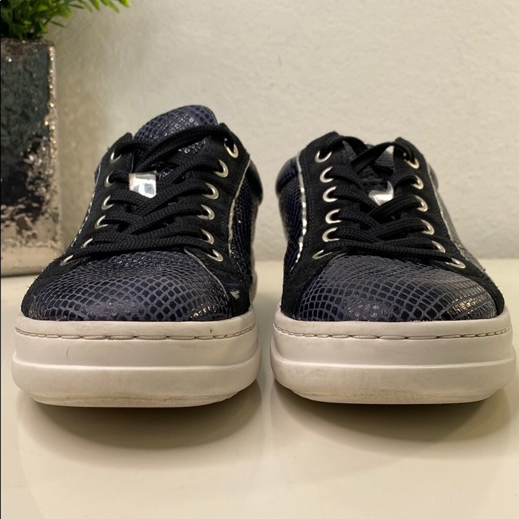 Geox Python Embossed Navy and Silver Sneakers Siz… - image 5