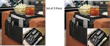 Juego de 2 Sillones con Brazo Caddy Soporte Remoto de Alta Calidad Mesa 5 Bolsillos Grandes