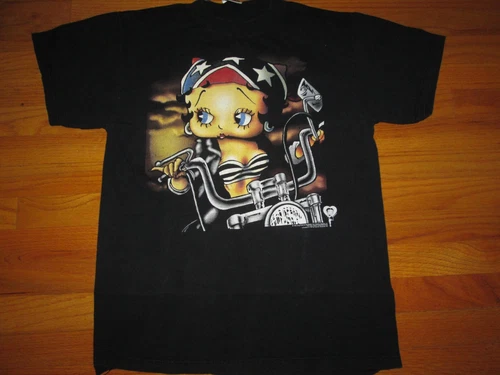 Betty Boop Vintage 1990s 1996 Rebel Biker Chick TULTEX T SHi 1990s vintage concert t-shirt, vintage, single stitch, B+ condition