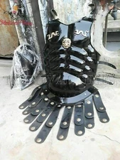 Medieval Knight Armor Costume Roman Warrior Black Leather Suit Spartan Leonidas