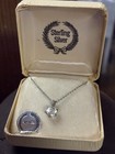 VINTAGE 1964 STERLING SILVER NECKLACE WITH SPINEL STONE PENDANT — photo 1