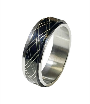 Urban Orbit Spinner Bandring Dreh-Ring mit Gravurlinien 8 mm breit