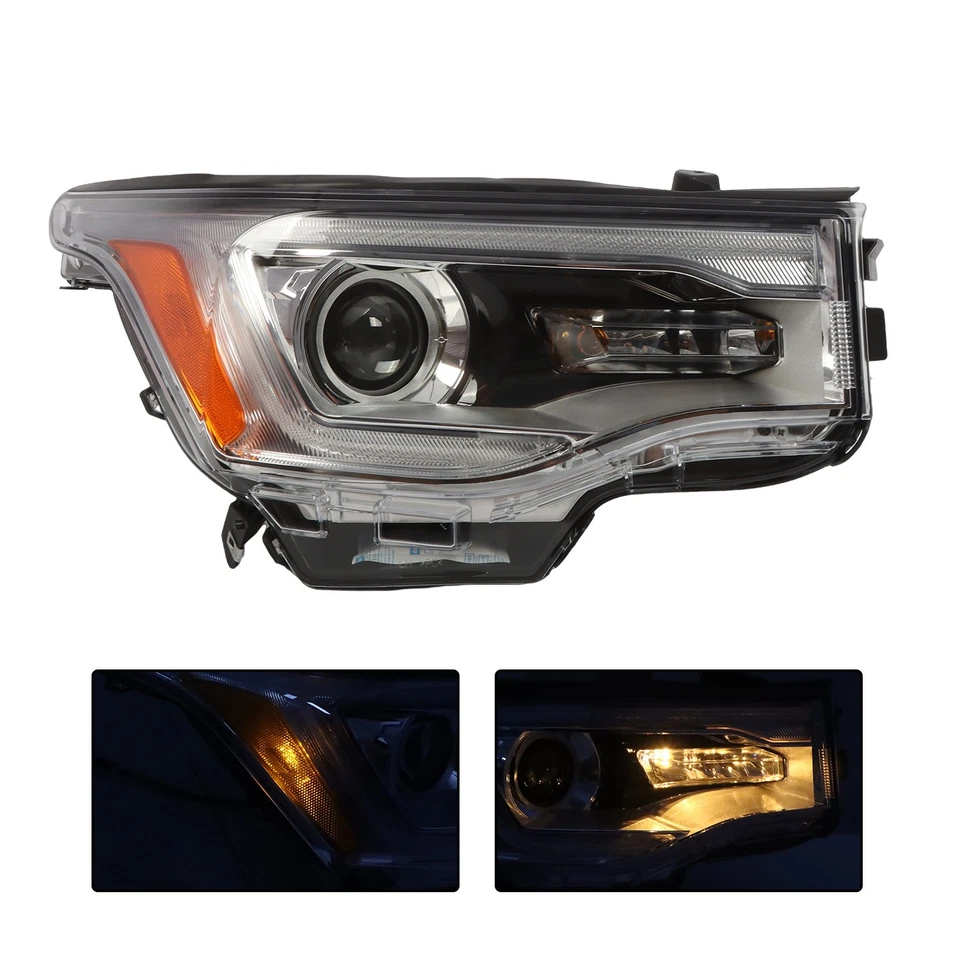 Pair For 2017-2019 GMC Acadia w/LED DRL Chrome Halogen Headlights Left+Right - Imagem 2 de 4