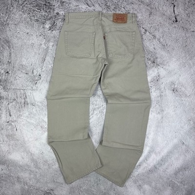 Levi's 551 Men Beige Cotton Denim Straight Leg Jeans W32xL30