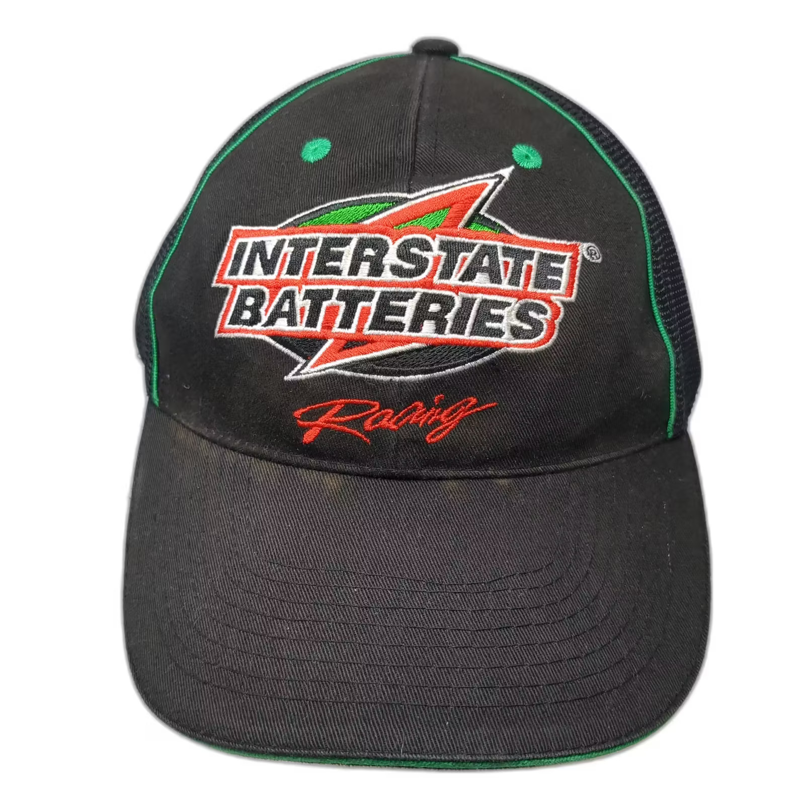 Interstate Batteries Baseball Cap Black Green OS … - image 1