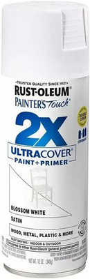 249843 Painter'S Touch 2X Ultra Cover Spray Paint, 12 Oz, Satin Blossom White