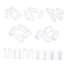 50pcs Round End Protective Caps Rubber Cover 1/8" 3/16" 1/4" 5/16" 3/8" White