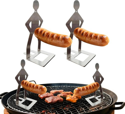 #ad 2 PCS Funny BBQ Stand Man Hot Dog HolderPortable Hot Dog RoasterReusable Stain $13.47