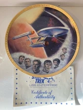 Star Trek USS ENTERPRISE Commemorative Collector Plate NIB Cert. Authentication