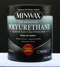 Minwax 630250444 Warm Satin Clear Oil-Modified Polyurethane, 1 Quart