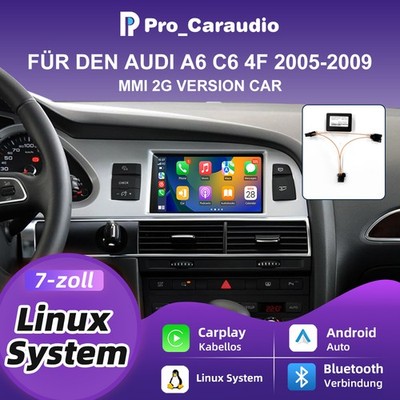 7'' Android auto apple Carplay Für Audi A6 C6 4F 05-09 mmi2g linux display Navi