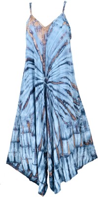 Batik Jumpsuit, Sommer Overall, Hosenkleid - blau