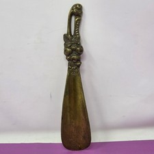 Vintage Action Brass Shoe Horn Handcrafted Italy Fruit Floral Ornate Collectible
