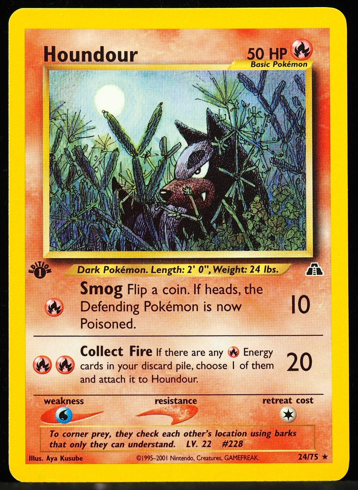Houndour #24/75 1st Ed. Neo Discovery NM Pokemon Card