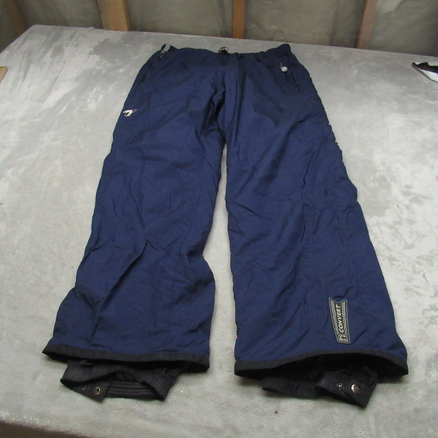 Columbia Snow Pants Mens Large Blue Convert Ski Winter Waterproof Lined 36x31