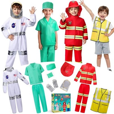Loyo Kids Role Play Dress Up Clothes For 3-8 Years Old 4 In 1 Career Character