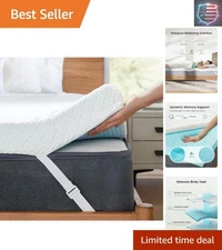 Twin 2-Inch Cooling Memory Foam Mattress Topper with Bamboo Cover - Washable