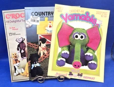 Lot of 3 Vintage Crochet Animal Booklets