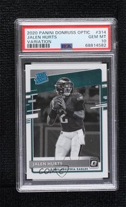 2020 Donruss Optic Rated Rookies Variation Jalen Hurts PSA 10 GEM MT Rookie RC
