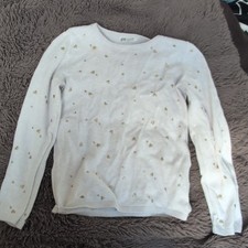 H&M Mädchen Strickpullover Baumwolle weiß/g...