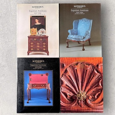 Sothebys Auction Catalog x4 NYC 1980s Important Americana Folk Art Furniture VTG