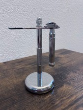 Chrome Shaving Stand Weighted Base Heavy  Double Edge Safety Razor Handle DE