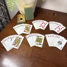 VTG USPCC Deck Pinochle Playing Cards Congress 606 Gold Trim Velvet Box Complete