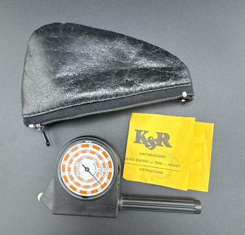 K&R Map Measurer Opisometer, Vintage, includes Travel Bag and instructions