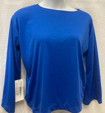 Praisewear unisex long bell sleeve top L/XL CHILD royal blue knit fabric
